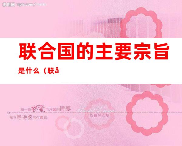 联合国的主要宗旨是什么(联合国的基本宗旨是)