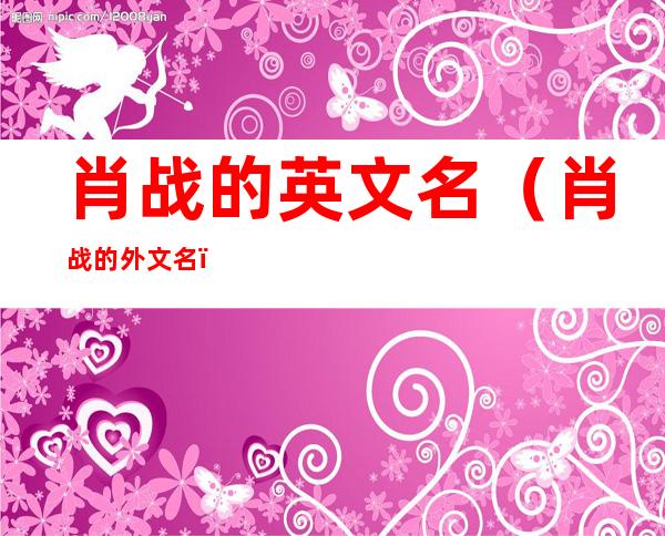 肖战的英文名(肖战的外文名)