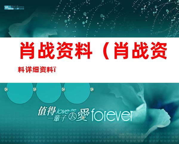 肖战资料(肖战资料详细资料)