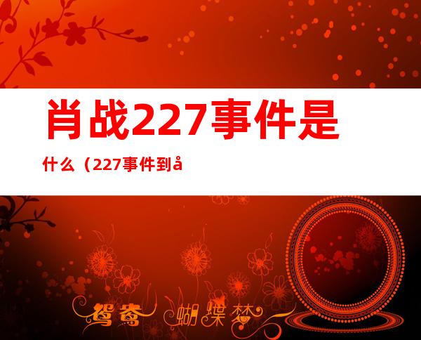 肖战227事件是什么(227事件到底有多严重)