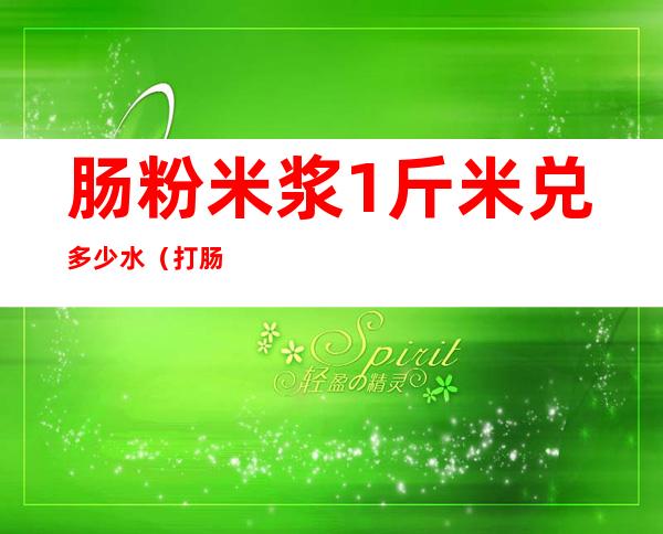 肠粉米浆1斤米兑多少水(打肠粉米浆一斤米要多少水)