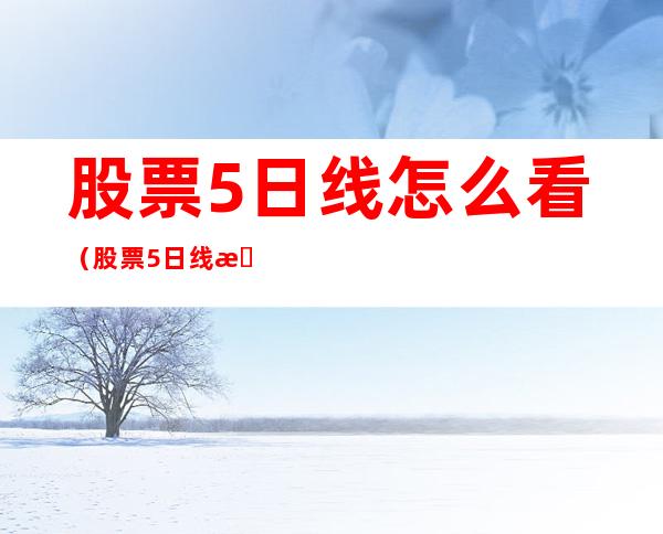 股票5日线怎么看(股票5日线怎么看图?)