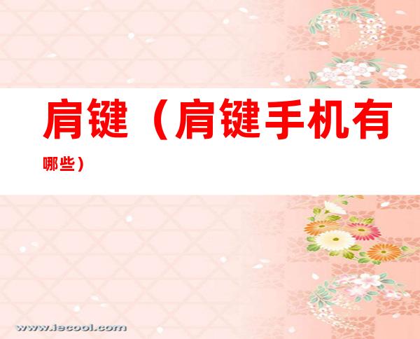 肩键（肩键手机有哪些）