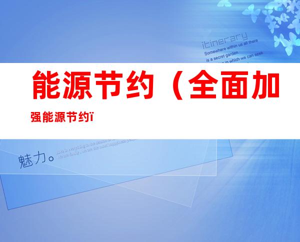 能源节约（全面加强能源节约）
