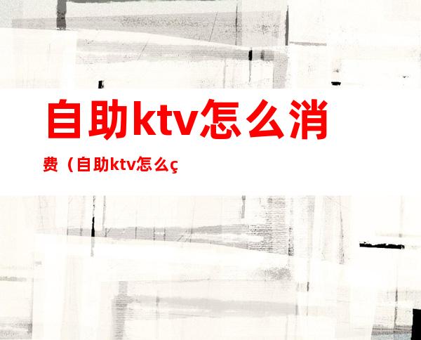 自助ktv怎么消费(自助ktv怎么玩)