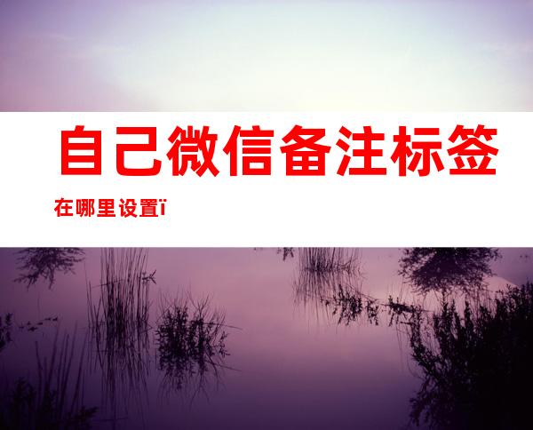自己微信备注标签在哪里设置(自己微信怎么设置备注和标签)