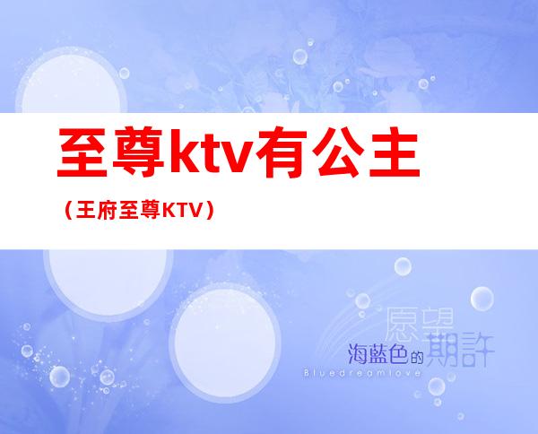 至尊ktv有公主（王府至尊KTV）