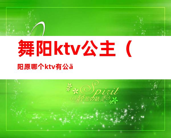 舞阳ktv公主(阳原哪个ktv有公主)
