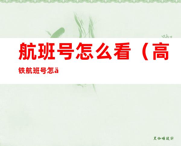 航班号怎么看(高铁航班号怎么看)