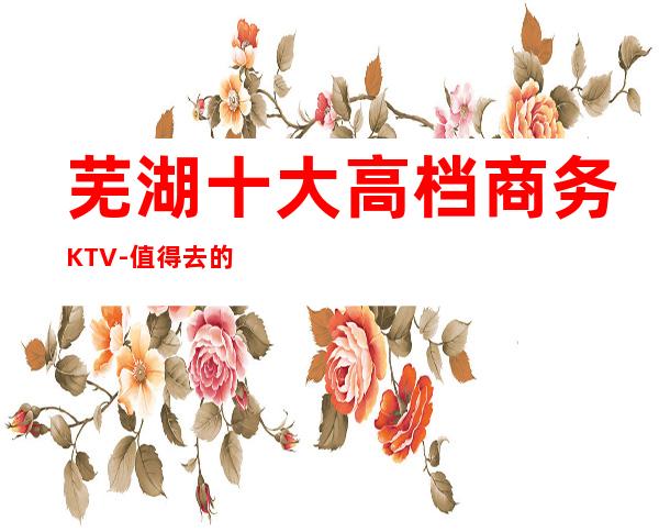 芜湖十大高档商务KTV-值得去的十大KTV档次消费预订