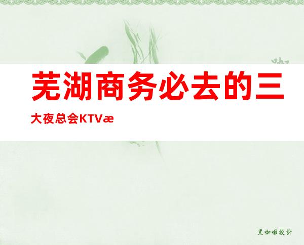 芜湖商务必去的三大夜总会KTV更高消费介绍预订