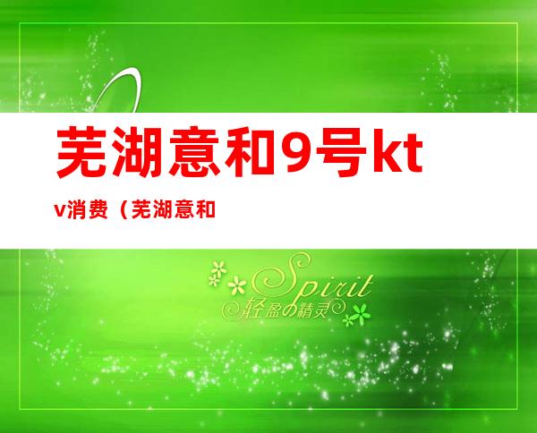 芜湖意和9号ktv消费(芜湖意和9号ktv消费多少钱)