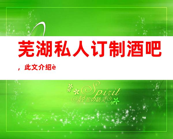 芜湖私人订制酒吧,此文介绍这家店详情让你少踩坑