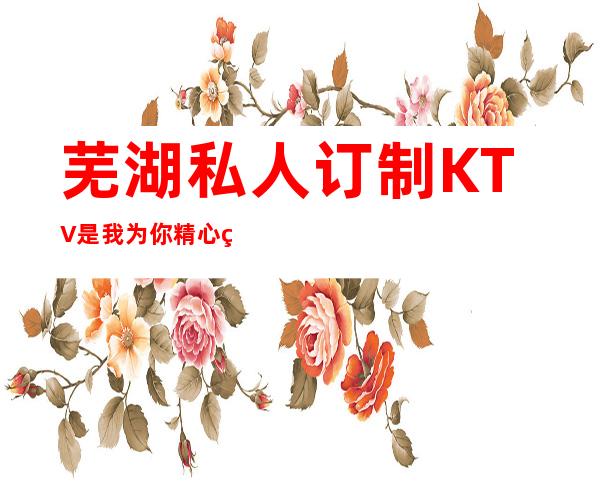 芜湖私人订制KTV是我为你精心精选一家