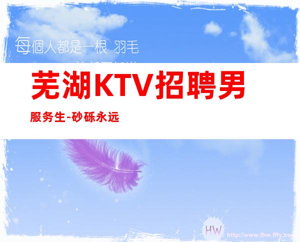 芜湖KTV招聘男服务生-砂砾永远埋没不了金子