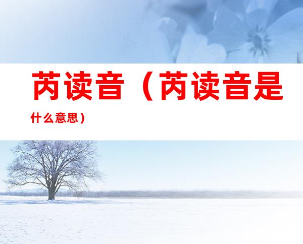 芮读音（芮读音是什么意思）