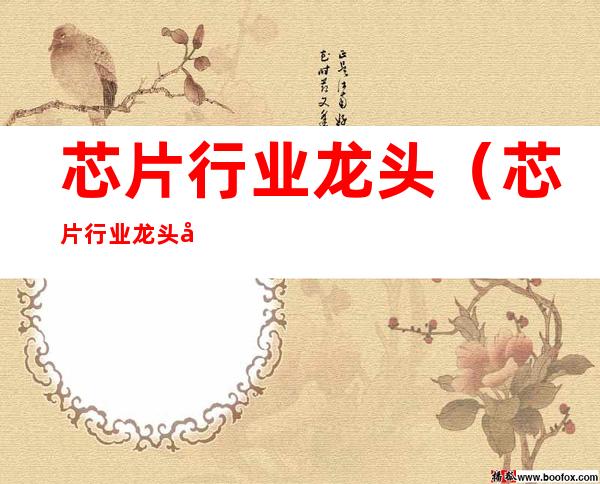 芯片行业龙头(芯片行业龙头前十)