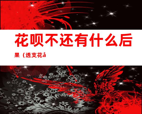 花呗不还有什么后果(透支花呗不还有什么后果)