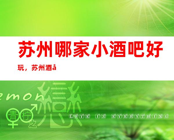 苏州哪家小酒吧好玩，苏州酒吧娱乐怎样看这篇文就够