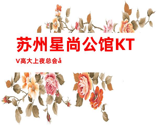苏州星尚公馆KTV高大上夜总会包厢预定详情一览