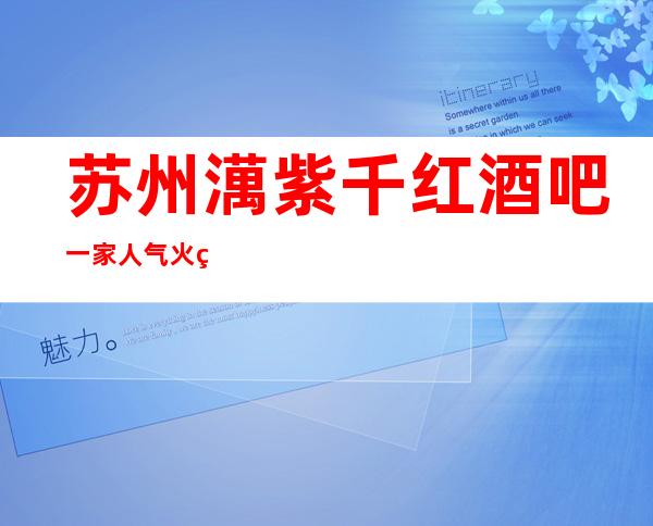 苏州澫紫千红酒吧一家人气火爆的店非常受消费者的欢迎