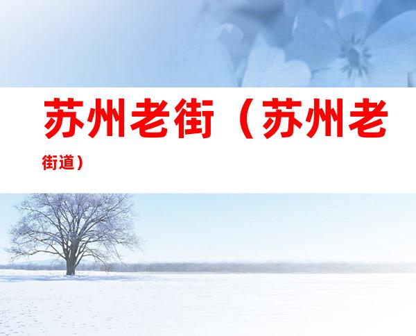 苏州老街(苏州老街道)