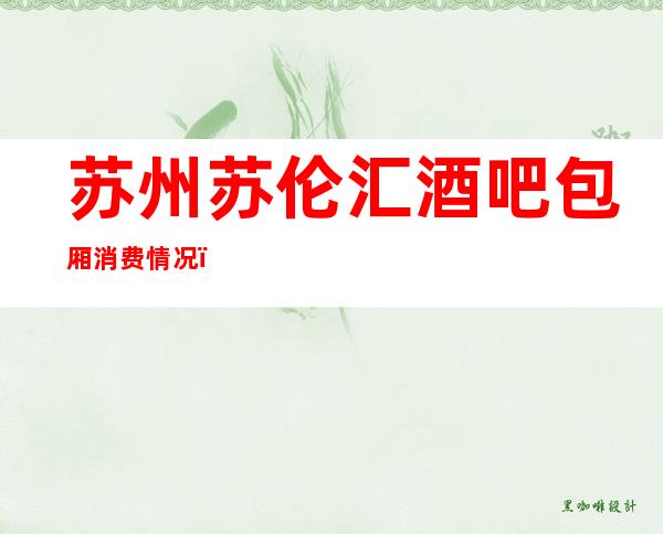 苏州苏伦汇酒吧包厢消费情况，姑苏区档次不错的酒吧