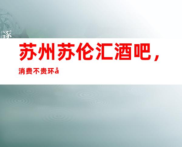 苏州苏伦汇酒吧，消费不贵环境却很优美又上档次的更高酒吧