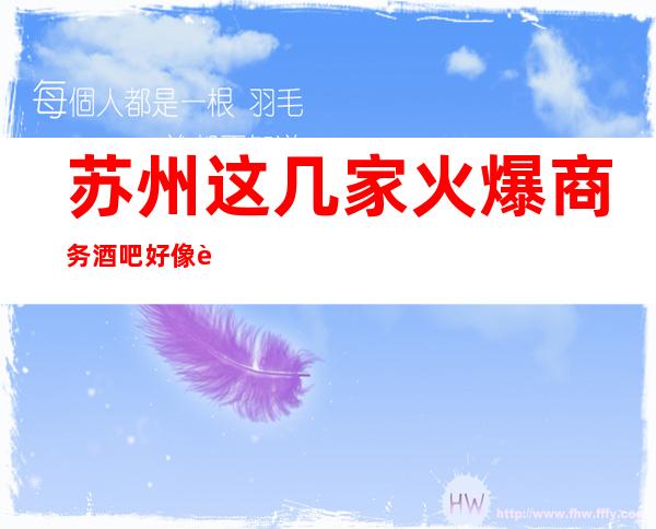 苏州这几家火爆商务酒吧好像让你满意.苏州更高场情况介绍