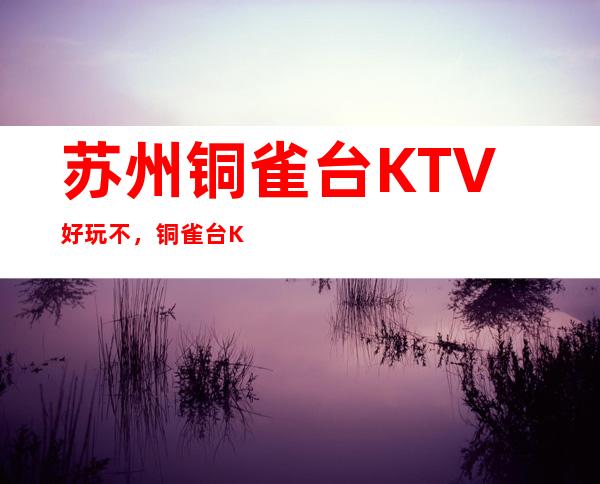 苏州铜雀台KTV好玩不，铜雀台KTV公主多少。