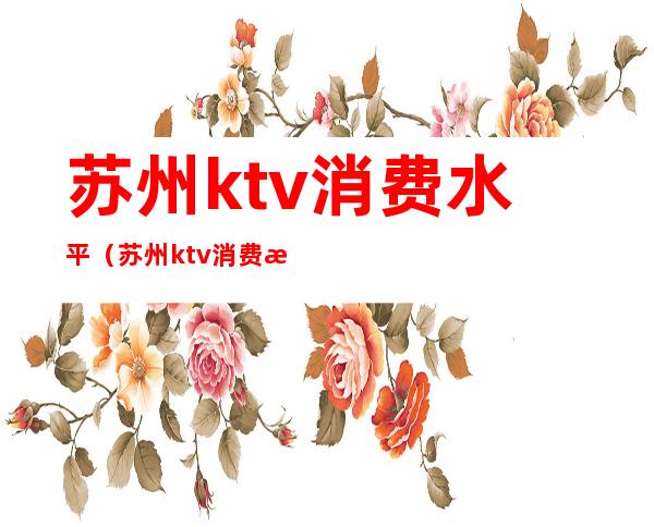 苏州ktv消费水平(苏州ktv消费水平高吗)