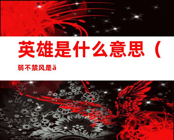 英雄是什么意思(弱不禁风是什么意思)