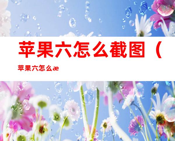 苹果六怎么截图(苹果六怎么截图手机屏幕截图)