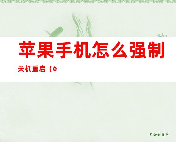 苹果手机怎么强制关机重启（苹果手机怎么强制关机重启屏幕坏了）