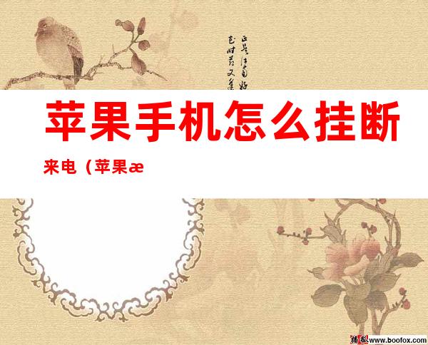 苹果手机怎么挂断来电（苹果手机怎么挂断来电视频）