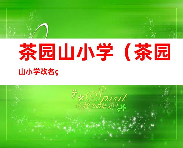 茶园山小学(茶园山小学改名的全名)