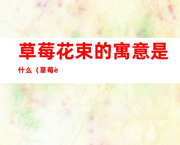 草莓花束的寓意是什么(草莓花束的寓意是什么33颗)