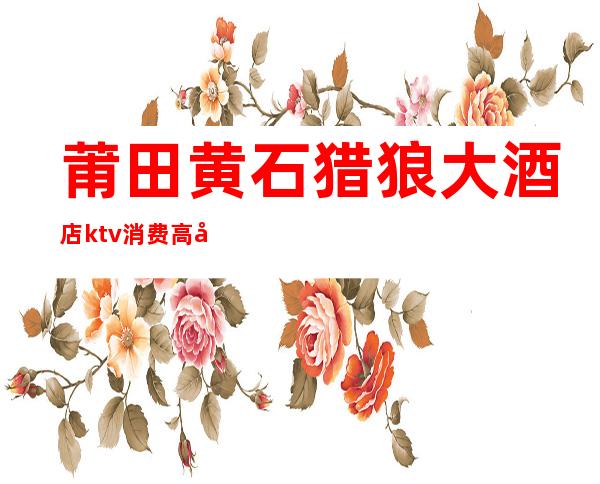 莆田黄石猎狼大酒店ktv消费高吗(莆田黄石KTV)