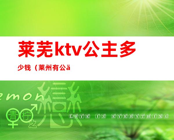 莱芜ktv公主多少钱（莱州有公主的ktv）