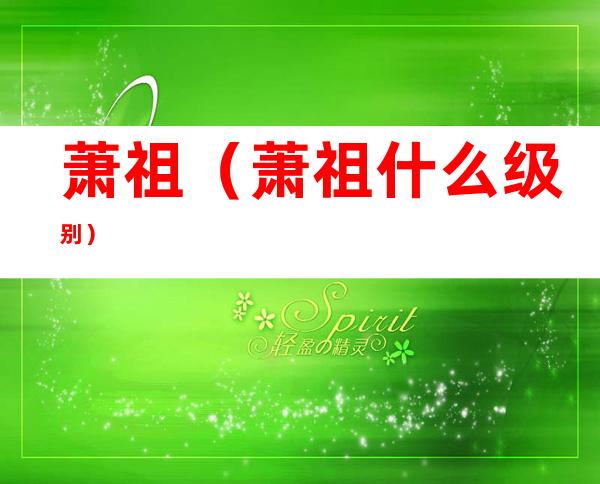 萧祖(萧祖什么级别)