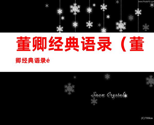董卿经典语录(董卿经典语录遇见)