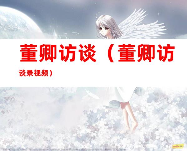 董卿访谈(董卿访谈录视频)