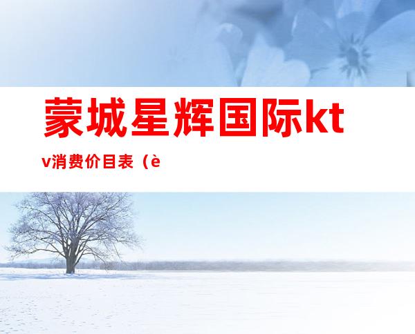 蒙城星辉国际ktv消费价目表（蒙城天河广场ktv）