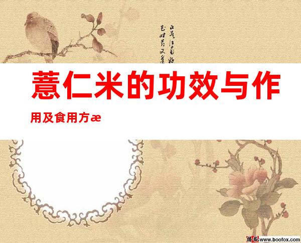 薏仁米的功效与作用及食用方法(山药薏仁米的功效与作用及食用方法)