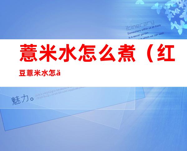 薏米水怎么煮（红豆薏米水怎么煮）