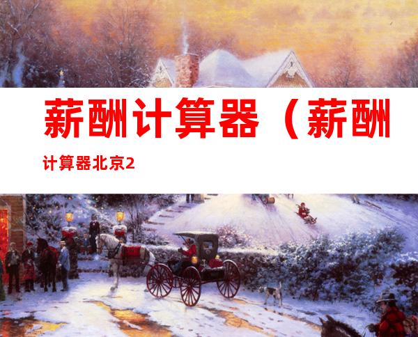 薪酬计算器(薪酬计算器北京2020)