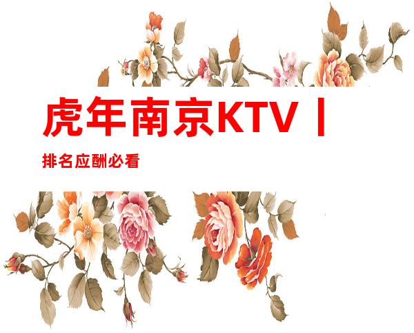 虎年南京KTV丨排名应酬必看