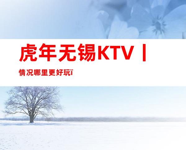 虎年无锡KTV丨情况哪里更好玩？