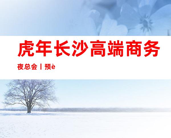 虎年长沙高端商务夜总会丨预订那个好玩