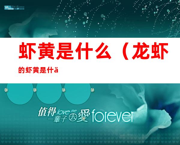 虾黄是什么(龙虾的虾黄是什么)